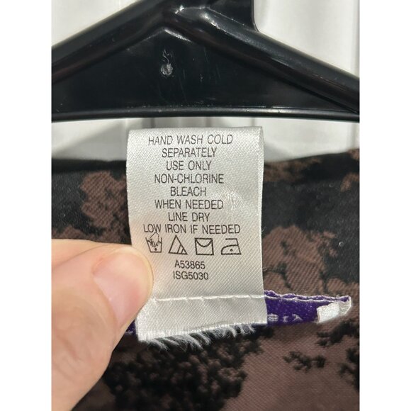 Susan Graver Style Floral Long Sleeve Button Front Shacket Black Brown Sz Large - Picture 6 of 9